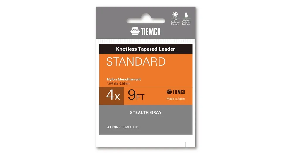 Tiemco Standard Tapered Leader 12ft 2X vékonyodó legyező előkezsinór Rechtstreeks Van De Fabrikant