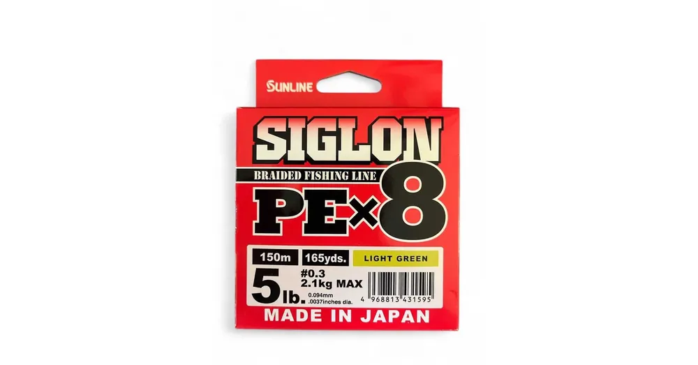 Sunline Siglon PE X8 150m, 0,094mm ( 0,3), 5lbs,8 szálas fonott zsinór Rechtstreeks Van De Fabrikant