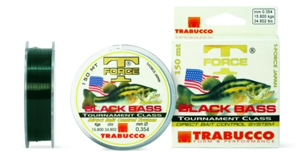 Trabucco T-Force Black Bass 150m 0,205mm monofil zsinór Gratis Retour