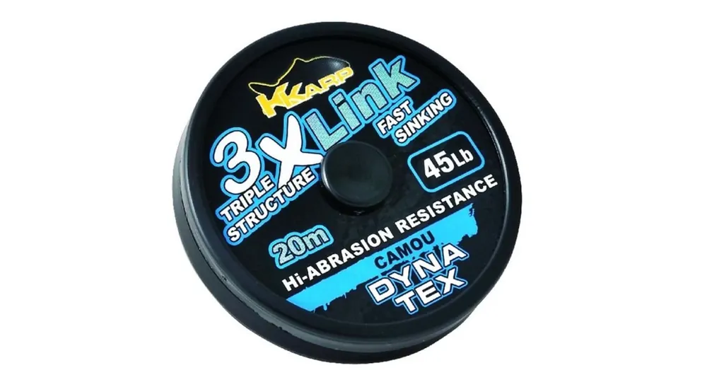 K-Karp Dyna Tex 3X-Link 20 m 35 lb camou fonott előkezsinór Betrouwbaar