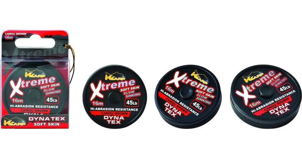 K-Karp Dyna Tex Xtreme Soft 16 m 25 lb camo zöld fonott előkezsinór Lage Kosten