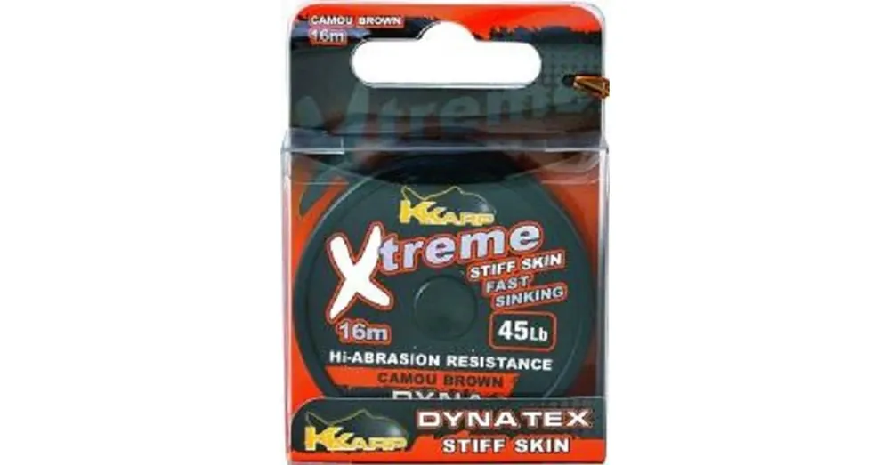 Korting K-Karp Dyna Tex Xtreme Stiff 16 m 45 lb camo zöld fonott előkezsinór