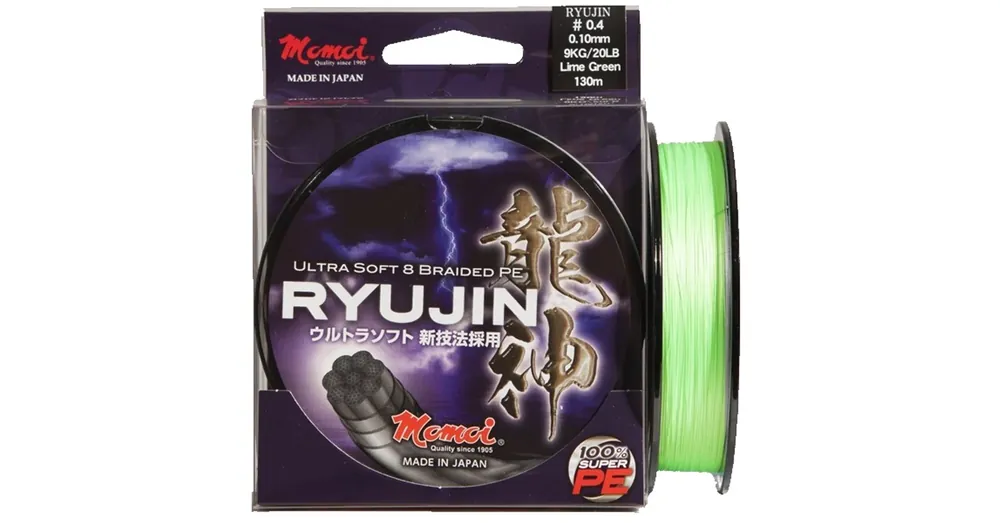 Momoi Ryujin Pe 8 Braid 130 m 0,18mm lime zöld fonott zsinór Merkproduct