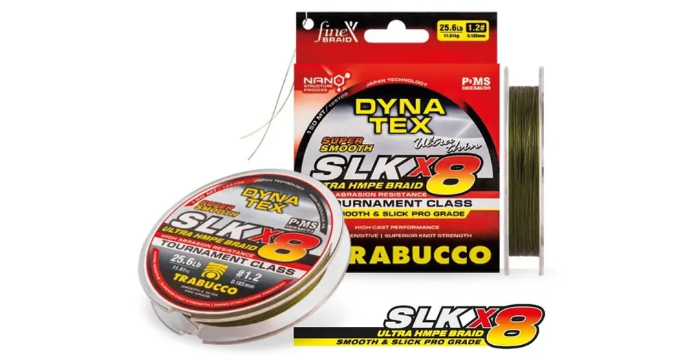 Beperkte Voorraad Trabucco Dyna-Tex Slk X8 SS 150 m 0,205mm sötétzöld fonott zsinór