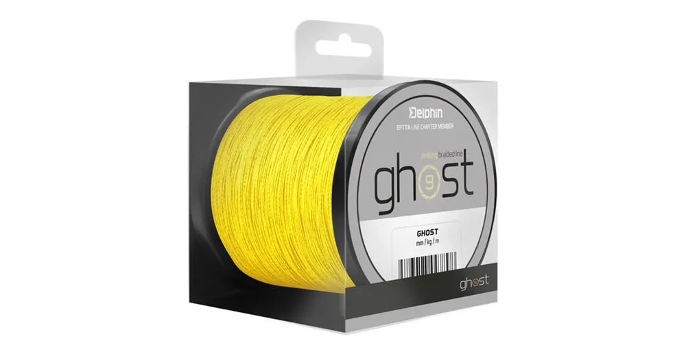 Nieuw Delphin GHOST 8+1 sárga 0,23mm 30lbs 600m fonott zsinór