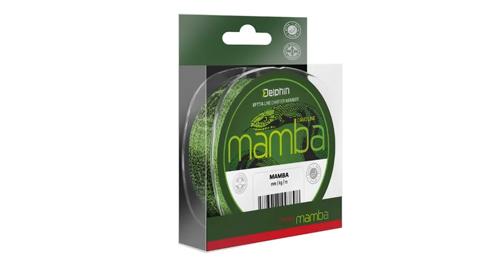 Koopje Delphin MAMBA Feeder camou 0,18mm 6,3lbs 200m monofil zsinór