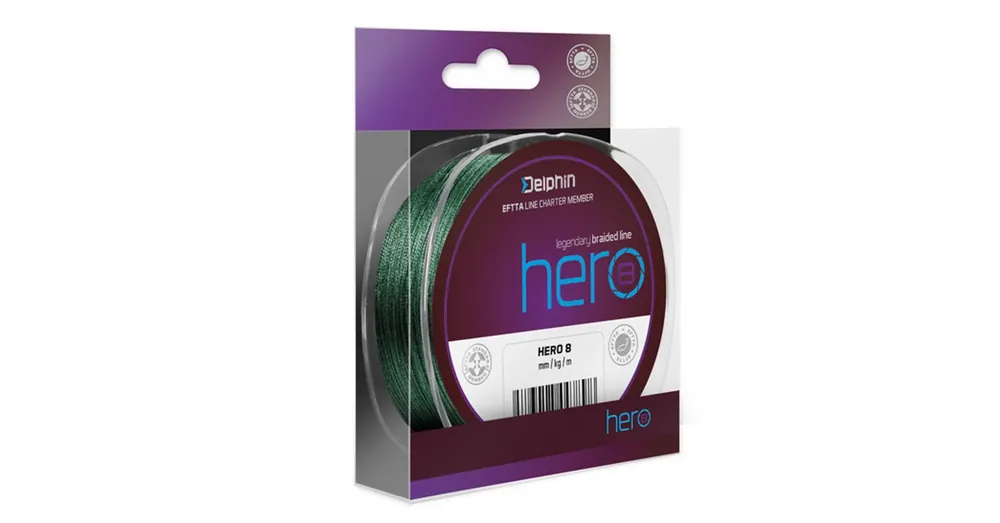Delphin HERO 8 zöld 0,20mm 14,10kg 117m fonott zsinór Gecertificeerd