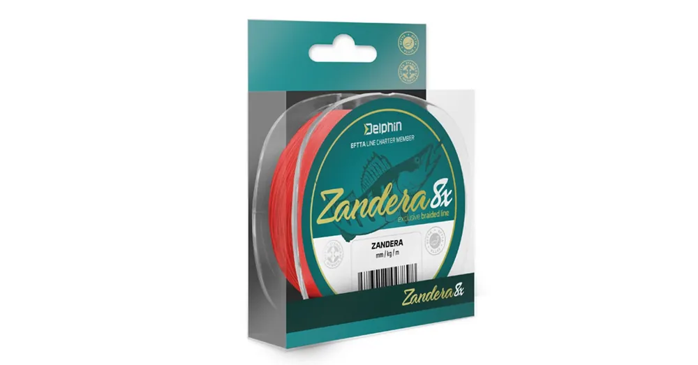 Delphin ZANDERA 8 piros 0,16mm 10,9kg 150m fonott zsinór Nieuw