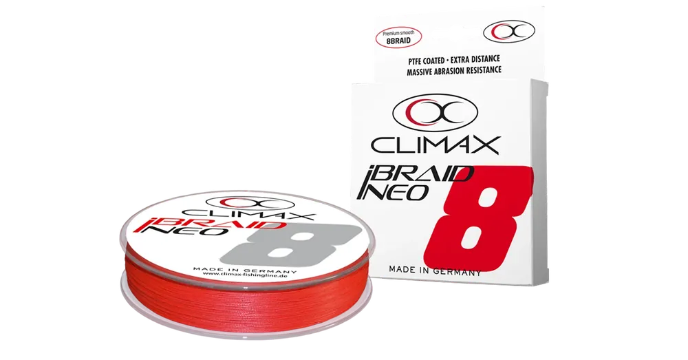Gecertificeerd Climax iBraid Neo X8 Fluo Red 135m 0,12mm 8,5kg fonott zsinór