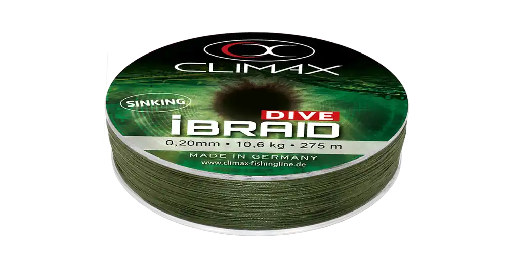 Climax iBraid Dive Sinking Olive Green 275m 0,12mm 5,0kg fonott zsinór Direct Verzonden