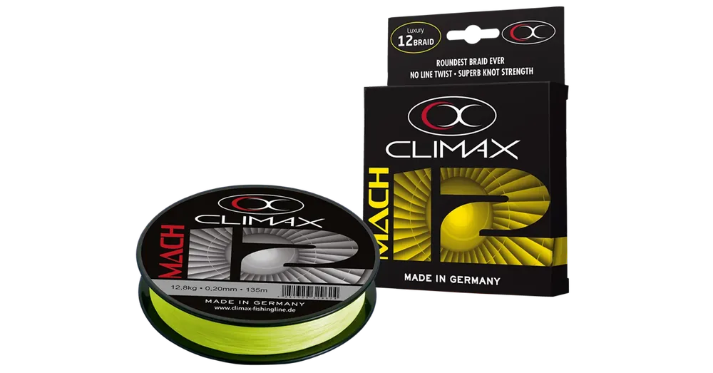 Climax Mach X12 Fluo Yellow 135m 0,09mm 4,9kg fonott zsinór Exclusieve Aanbieding
