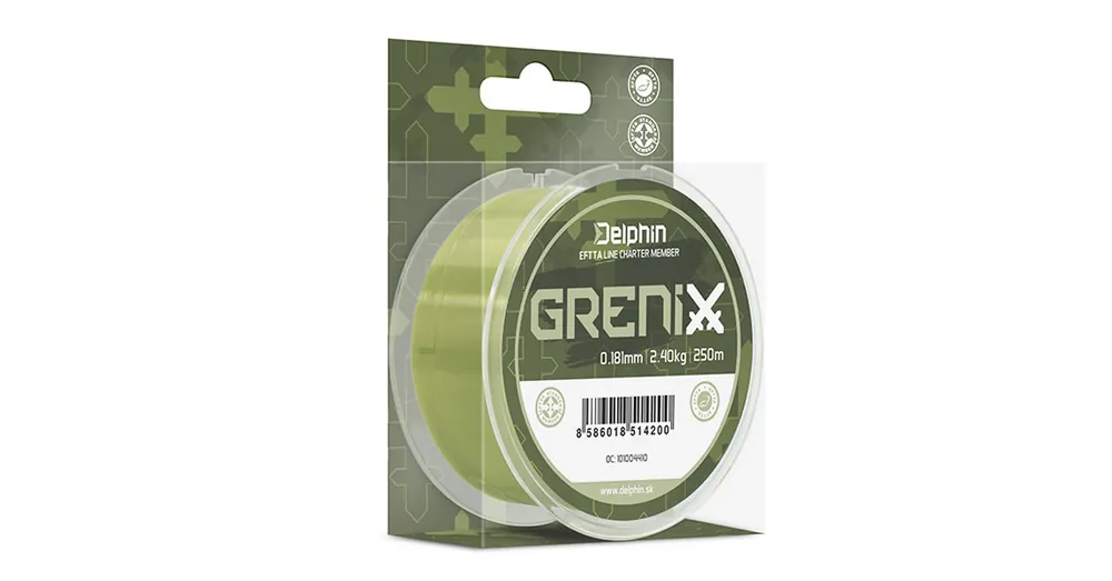 Tijdelijk Beschikbaar Delphin GRENIX zöld 0,203mm 3,00kg 250m monofil zsinór