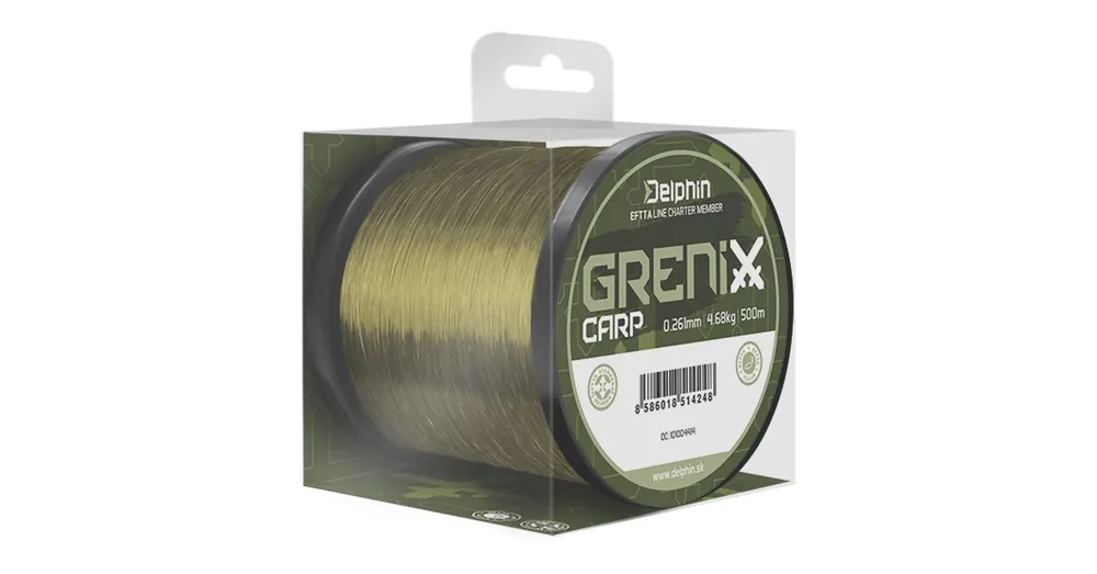 Delphin GRENIX Carp zöld 0,309mm 6,55kg 1000m monofil zsinór Finale Uitverkoop