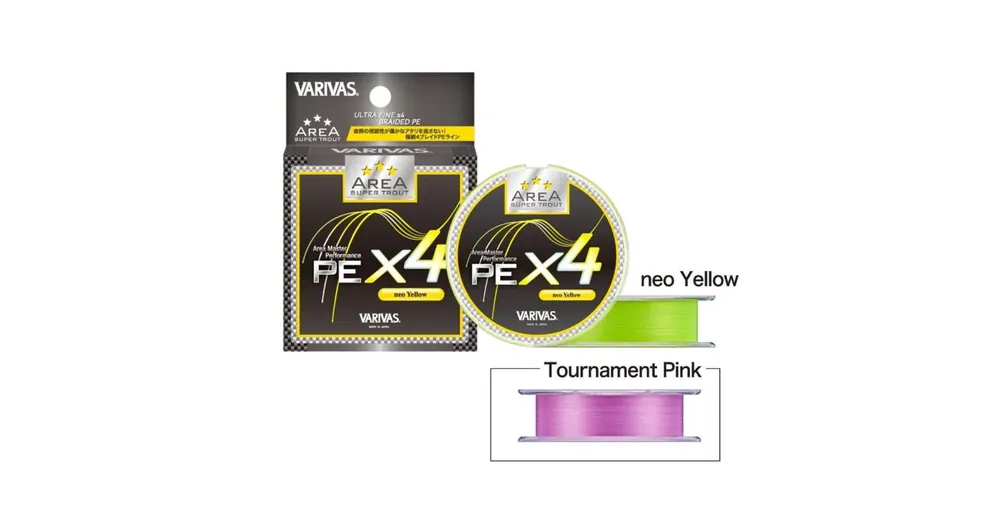 Varivas Super Trout Area PE X4 Neo Yellow 75m 0,15 4lbs fonott zsinór Op = Op