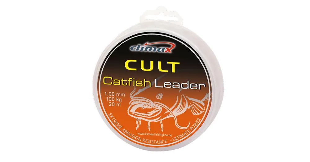 Beperkte Voorraad Climax Cult Catfish Heavy Braid Leader 20m 1.30mm 135kg Yellow fonott előkezsinór