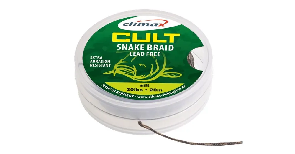 Climax Cult Carp Snake Braid Lead Free Leader 10m 40lb Dark Silt pontyozó fonott előkezsinór Superprijs