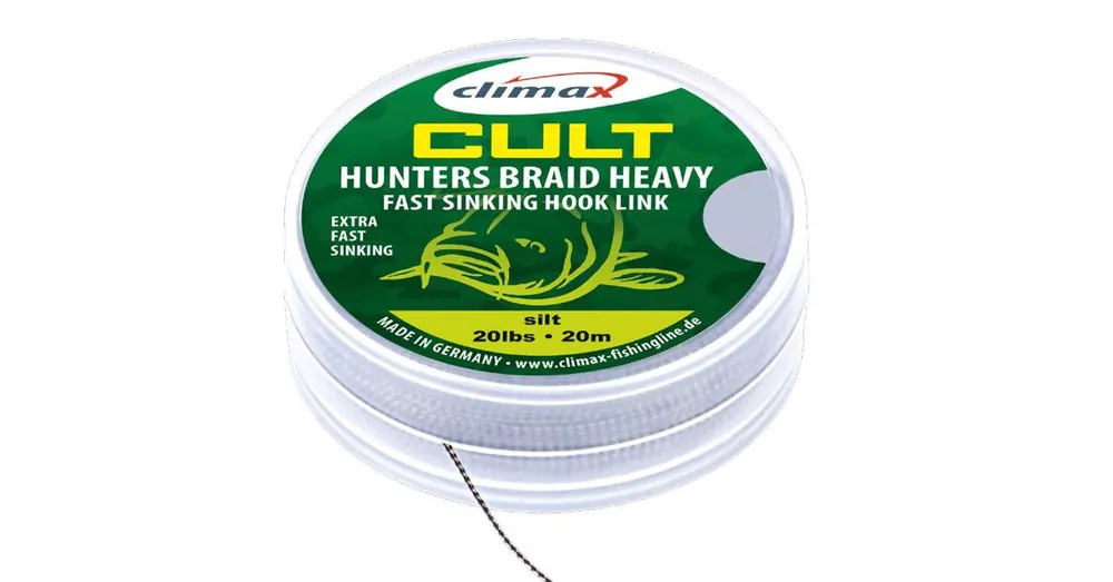Bestseller Climax Cult Carp Huntersbraid Heavy Sinking Hooklink 20m 30lb Dark Silt pontyozó fonott előkezsinór