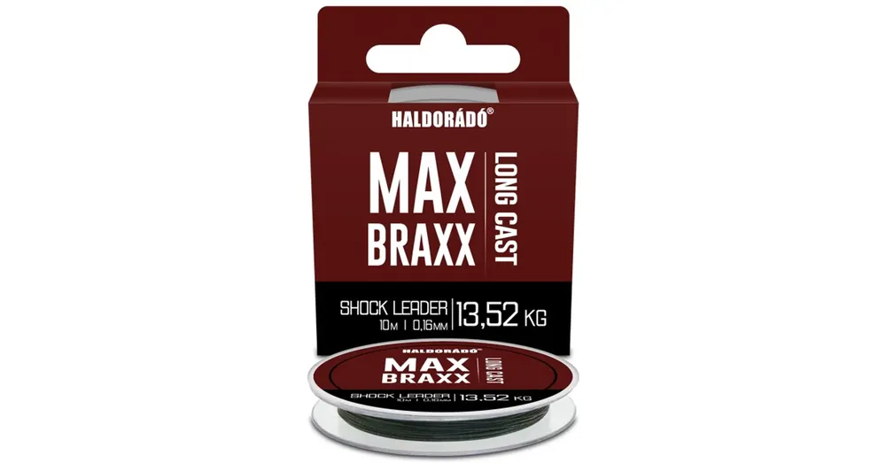 Haldorádó Max Braxx - Long Cast Shock Leader 10m 0,18mm 16,48kg fonott előkezsinór Gecertificeerd