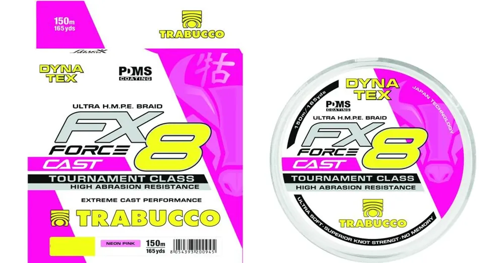 Trabucco DynaTex FX8 Force Cast Pink 150m 0,128mm 14lb, fonott zsinór Betaalbaar