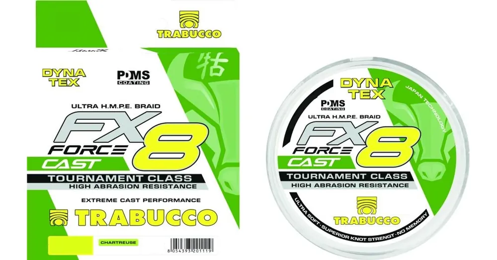 Trabucco DynaTex FX8 Force Cast Chartreuse 150m 0,185mm 23lb, fonott zsinór Betaalbaar
