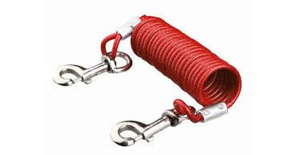 Koop Online Trixie Tie Out Cable with Spiral Cable - kikötőlánc (piros) kutyák részére (5m, max 50kg)