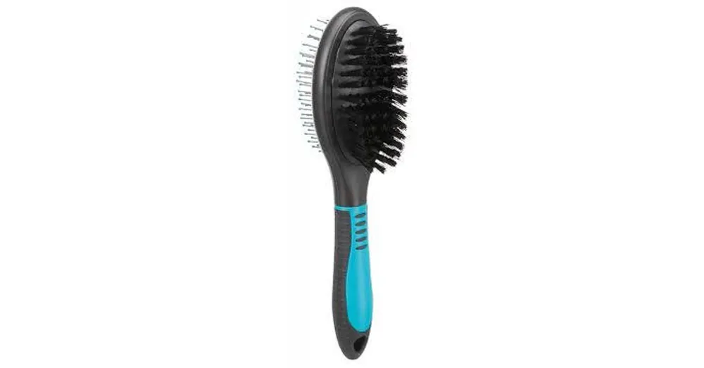 Trixie Brush double-sided - ovális kétoldalas kefe (türkizkék,fekete) kutyák részére (5x19cm) Nu Kopen
