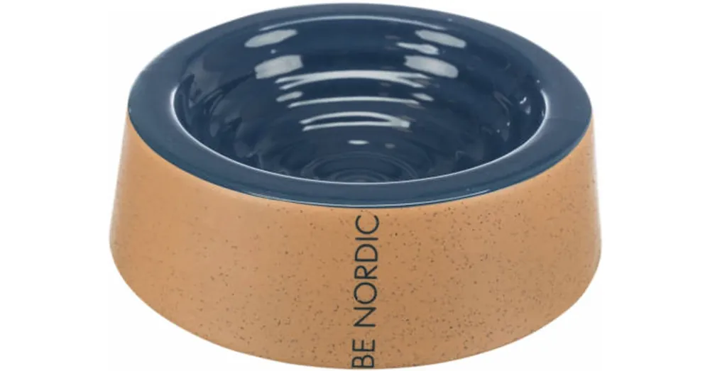 Meest Verkocht Trixie BE NORDIC Ceramic Bowl - kerámia tál (bézs,sötétkék) kutyák részére (0,2l /Ø16cm)