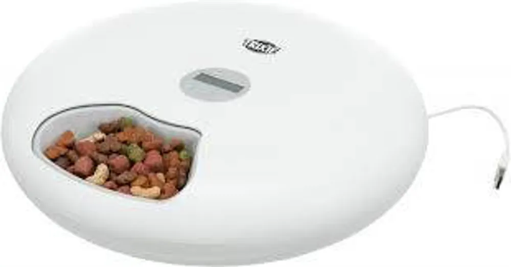 Trixie TX5+1 Automatic Food Dispenser - autómata etető (fehér) 6x180ml/Ø 32x8cm Direct Verzonden