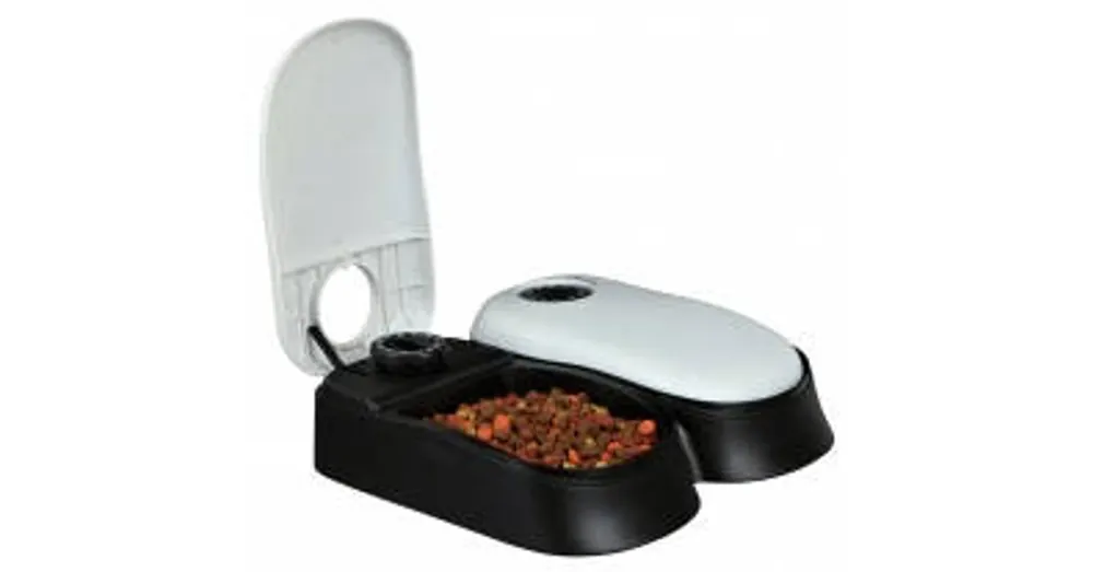 Trixie TX2 Automatic Food Dispenser - automata etető (fehér,fekete) 2x0,3l (Ø27x7x24cm) Snelle Levering