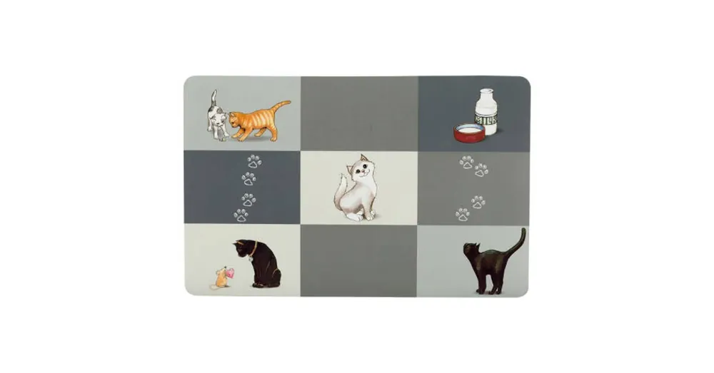 Tijdelijk Beschikbaar Trixie Place Mat - Műanyag alátét (szürke,mintás) tálakhoz (44x28cm)
