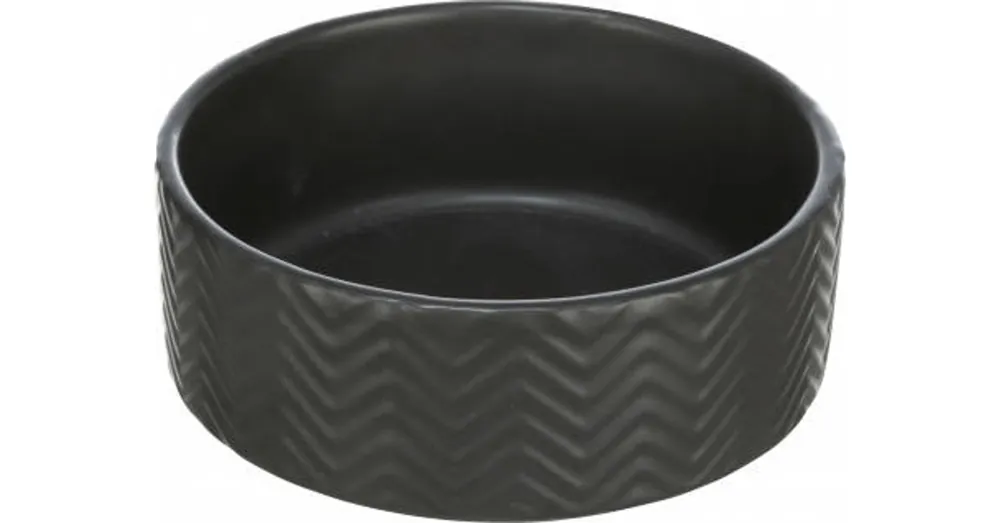 Trixie Ceramic Bowl - kerámia tál (nyomott mintával, fekete) kutyák részére (0,4l/Ø13cm) Tijdelijk Beschikbaar