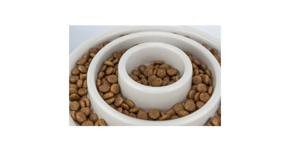 Finale Uitverkoop KT26.Trixie Ceramic Bowl -evést lassító tál (műanyag/TPR) kutyák részére (0,45l/23cm), szürke