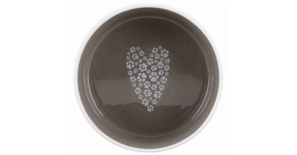 Shop Nu Trixie Pet‘s Home Ceramic Bowl - kerámia tál (mintás, fehér/tópszín) kutyák részére (0,3l/Ø12cm)