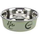 Actieprijs Trixie Stainless Steel Bowl - fémtál műanyag borítással (mintás, többféle színben) kutyák részére (0,45l/Ø14cm)