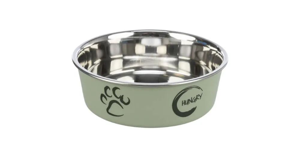 Actieprijs Trixie Stainless Steel Bowl - fémtál műanyag borítással (mintás, többféle színben) kutyák részére (0,45l/Ø14cm)