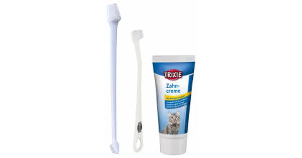 Trixie Dental Hygiene Set - fogkefe és fogkrém szett macskák részére Koop Vandaag