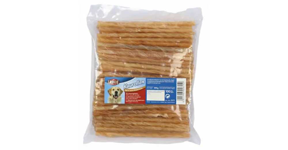 Trixie Chewing Rolls - jutalomfalat (marhabőr) kutyák részére (12 cm/ø9-10mm) 100db/csomag Populair