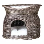 Trixie Wicker Cave with Bed on Top - fonott macskabútor (szürke) 54x43x37cm Finale Uitverkoop