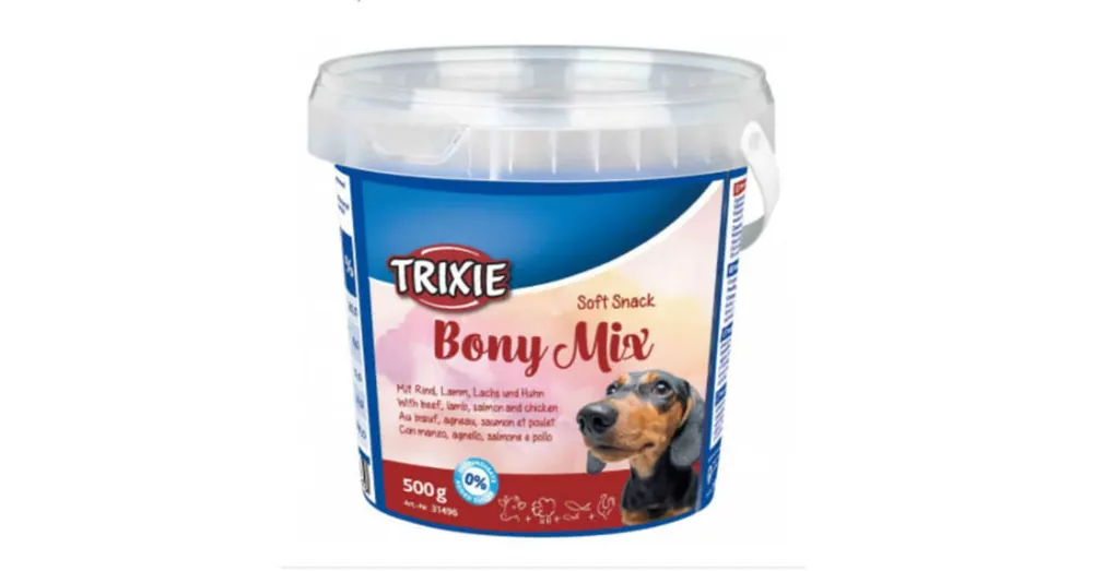 Trixie Soft Snack Bony Mix - jutalomfalat (marha,bárány,lazac,csirke) kutyák részére (500g) Superprijs