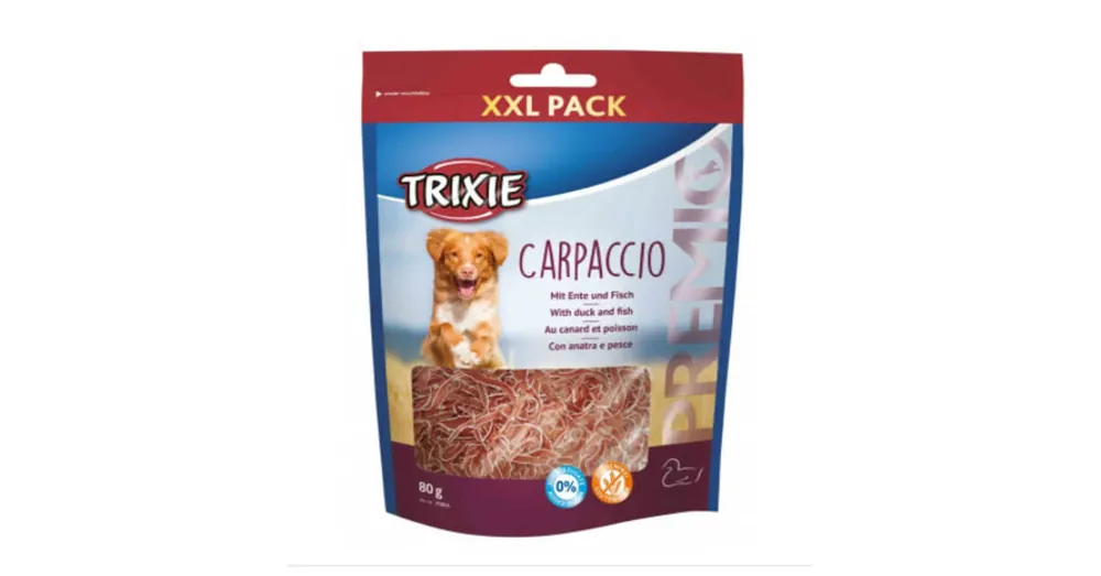 Must-Have Trixie PREMIO Carpaccio - jutalomfalat (kacsa,hal) 80g