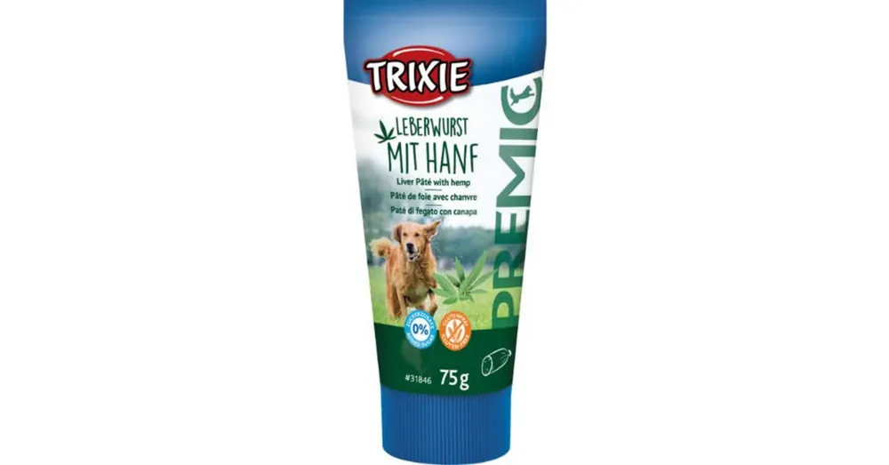 Beperkt Aanbod Trixie Liver Pâté with hemp - jutalomfalat (máj,kender) kutyák részére (75g)