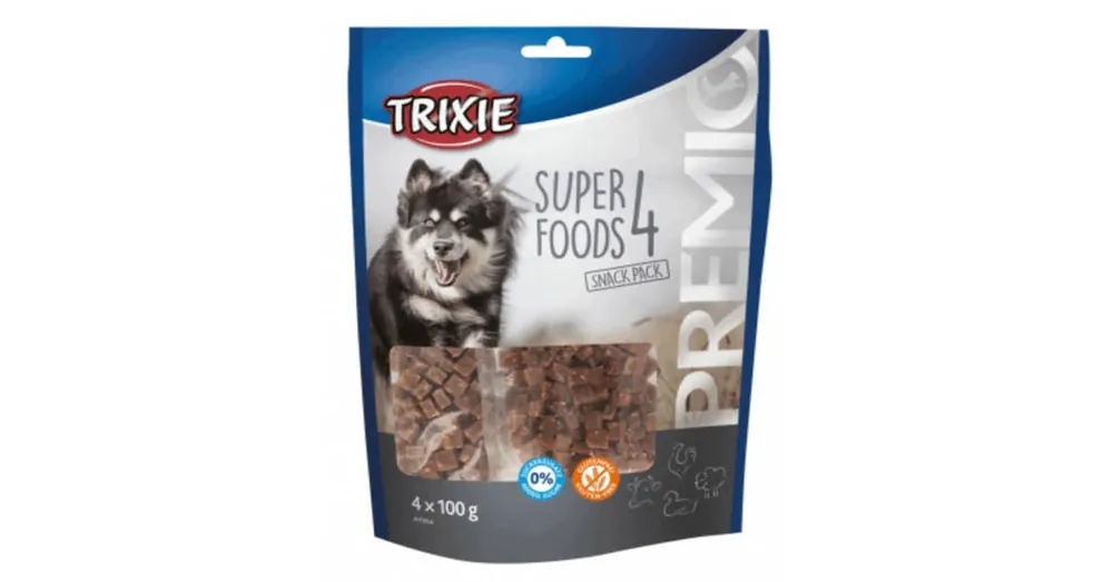 Trixie PREMIO 4 Superfoods - jutalomfalat (csirke,kacsa,marha,bárány) 4x100g Beperkte Voorraad