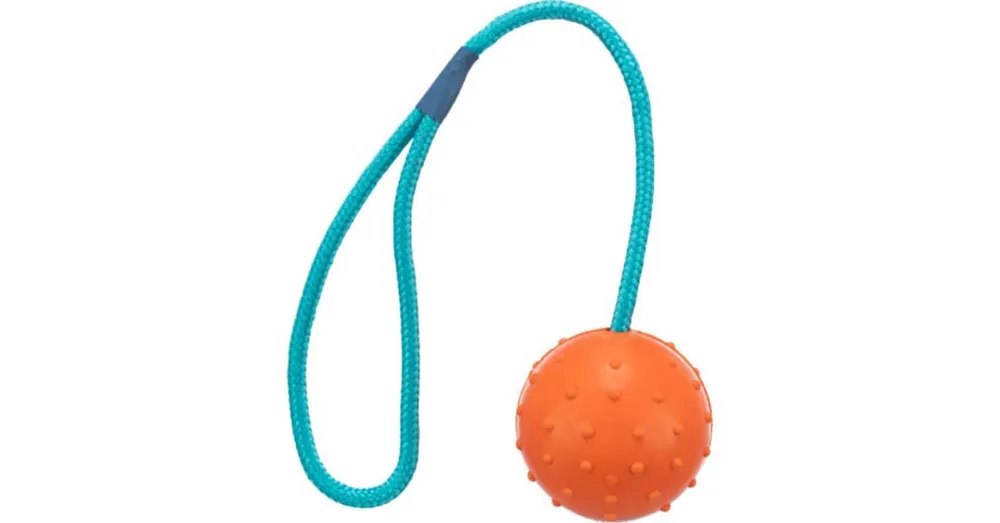 Trixie Ball on a Rope - natúr gumi játék (labda kötéllel) kutyák részére (Ø6/30cm) Nu Kopen