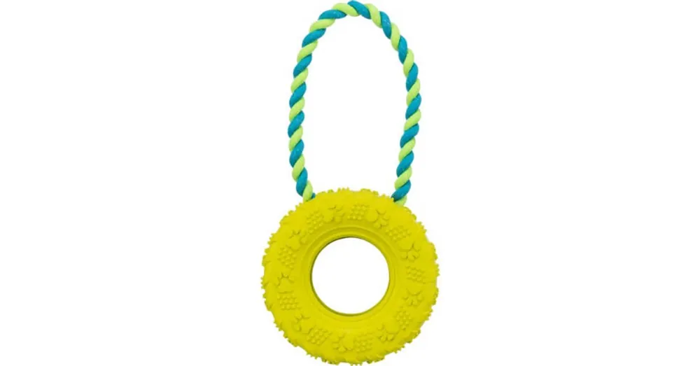 Trixie Tire on a Rope - natúr gumi játék (kerék kötéllel) kutyák részére (Ø15/31cm) Korting